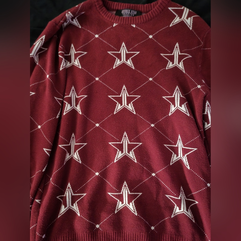 Jeffree Star Unisex Burgundy Ugly Christmas Sweater (S)(NWOT)(DEADSTOCK) - Picture 2 of 4